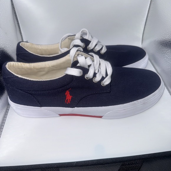 Polo Ralph Lauren Shoes Faxon Dark Blue Pony Tennis Sneakers MENS SIZE 7 1/2 - Picture 2 of 7